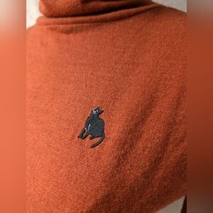 "I Love You" Korean Brand Black Cat Rust Sweater Acrylic Rayon Burnt Orange